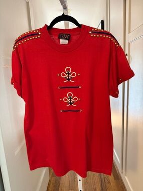 P.G.B. Vintage Nautical Embellished T-Shirt Medium